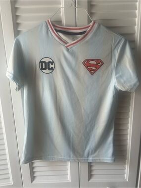 DC White Tee with Coral and Black Trim